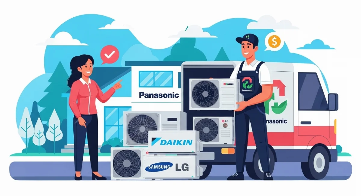 Thanh lý máy lạnh cũ đa dạng các thương hiệu như Panasonic, Daikin, LG, Samsung