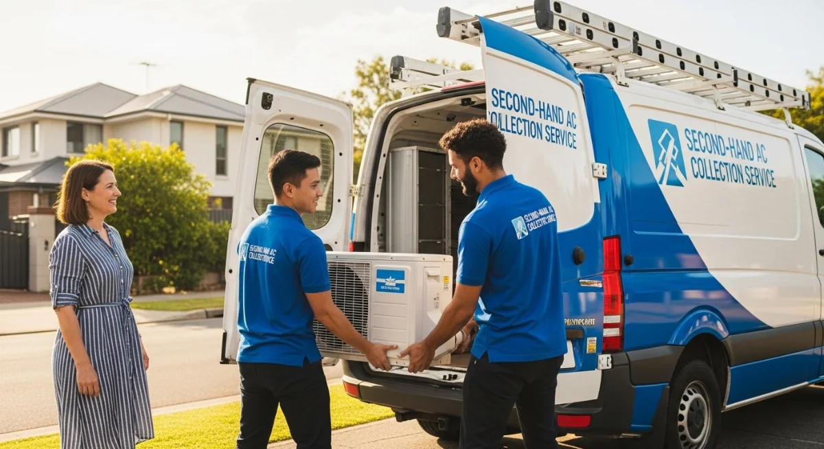 Máy lạnh cũ được kiểm tra và chuẩn bị tái chế, tái sử dụng