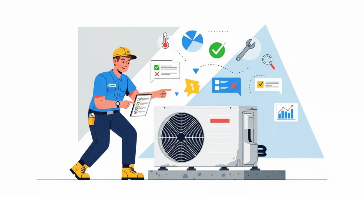 Chuyên gia điện lạnh đang kiểm tra tình trạng đường ống đồng của máy lạnh lướt