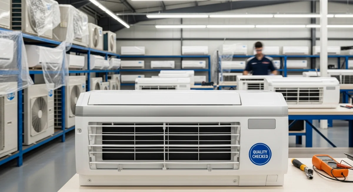 Hình ảnh một chiếc máy lạnh lướt 95-99% với thiết kế hiện đại, sáng bóng