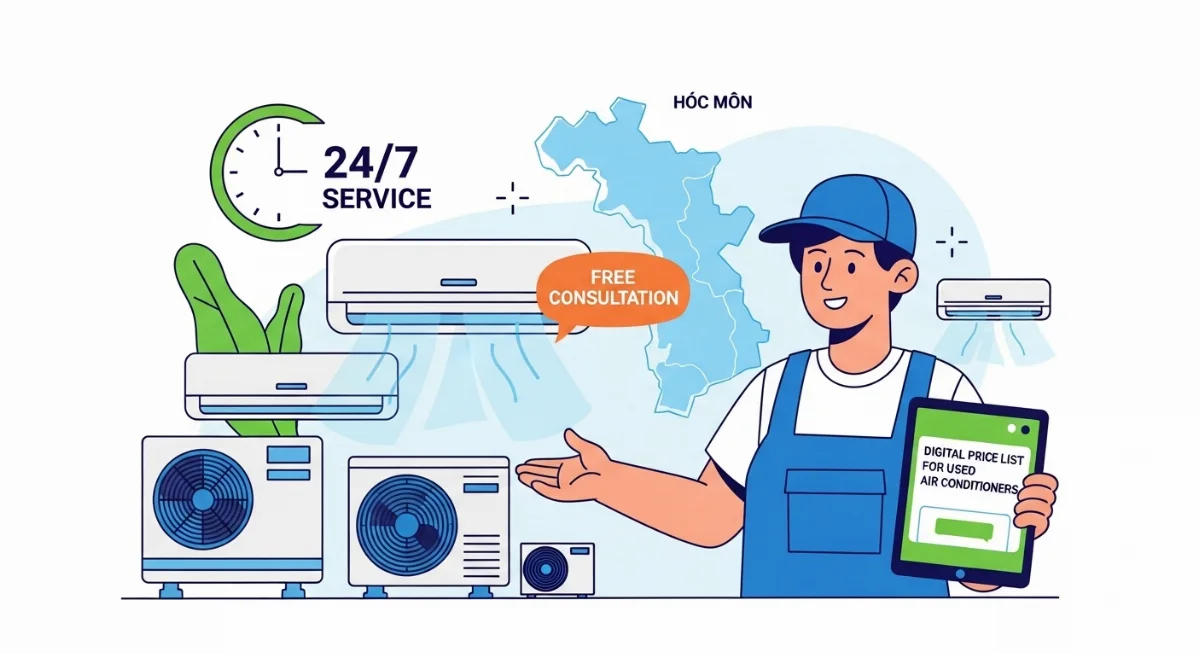 Quy trình thu mua máy lạnh cũ tại Hóc Môn nhanh chóng, minh bạch và chuyên nghiệp