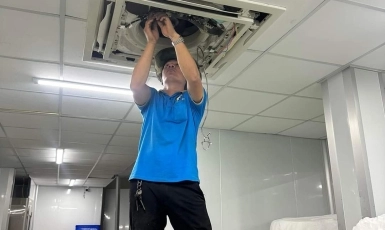 Thi công lắp đặt máy lạnh . Máy âm trần.